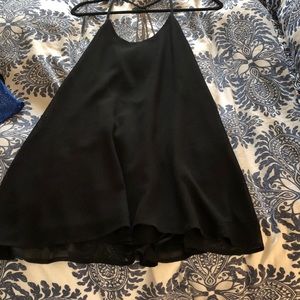Black backless dress with chains